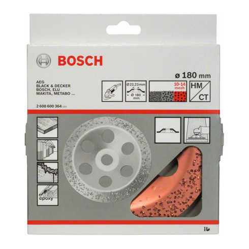 Bosch Hartmetalltopfscheibe 180 x 22,23 mm grob flach
