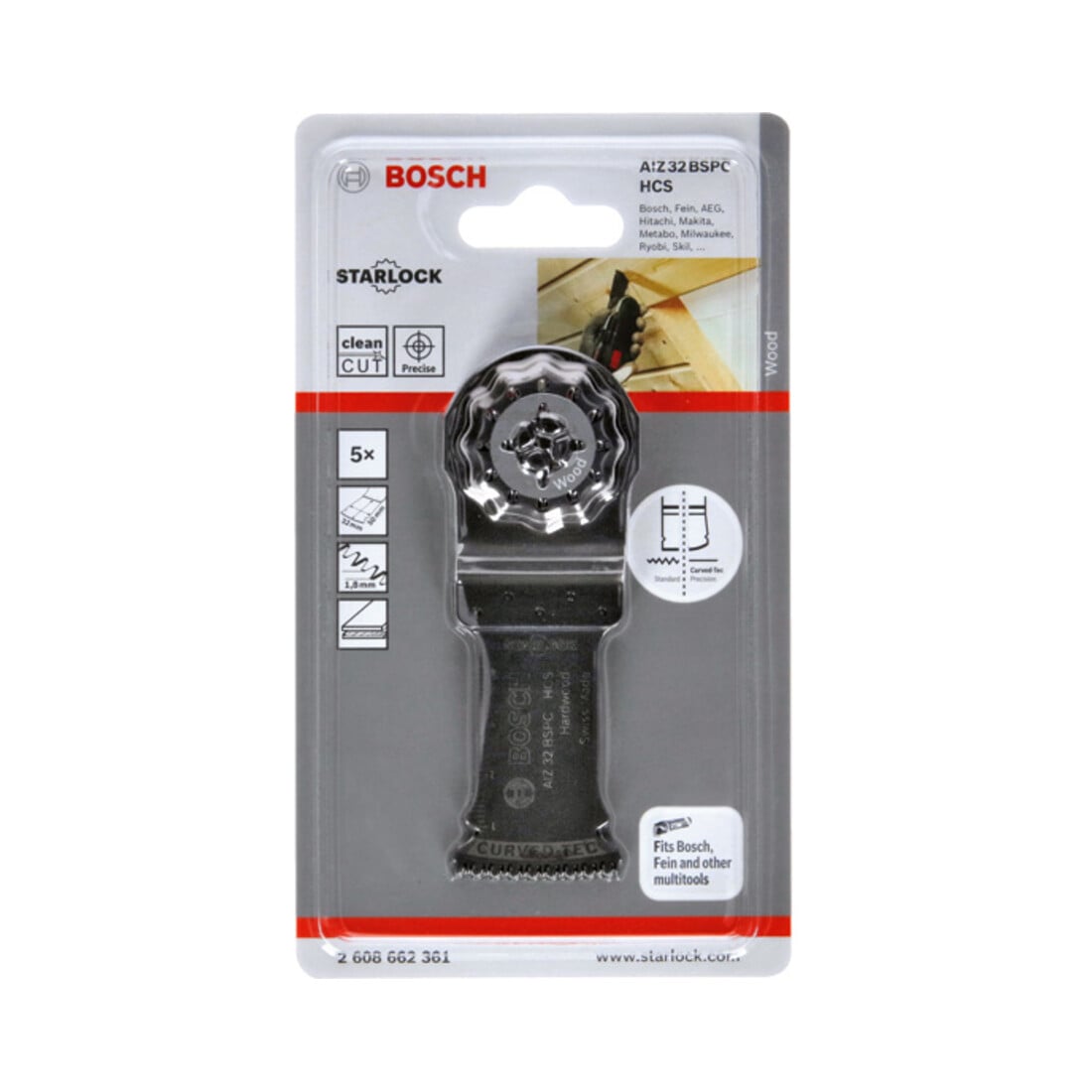 Bosch HCS invalcirkelzaagblad AIZ 32 BSPC Hard Wood, 50 x 32 mm