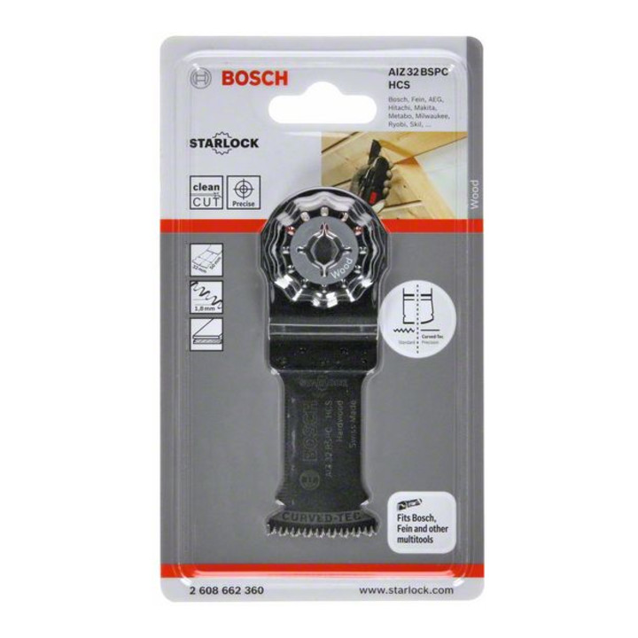 Bosch HCS Tauchsägeblatt AIZ 32 BSPC Hard Wood, 50 x 32 mm 