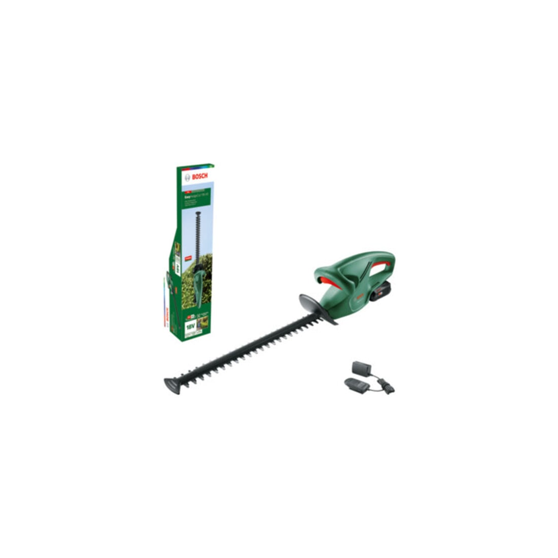 Bosch Heckenschere EasyHedgeCut 18-45 mit 1x Akkupack, Ladegerät,Messerabdeckung