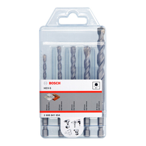 Bosch HEX-5 Betonboorset 5-delig 4/5/6/8/10
