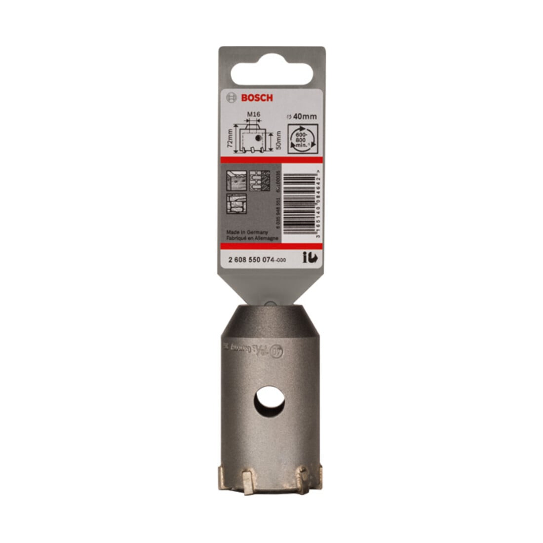 Bosch Hohlbohrkrone SDS plus-9 für Sechskantadapter 40 x 50 x 72 mm 6