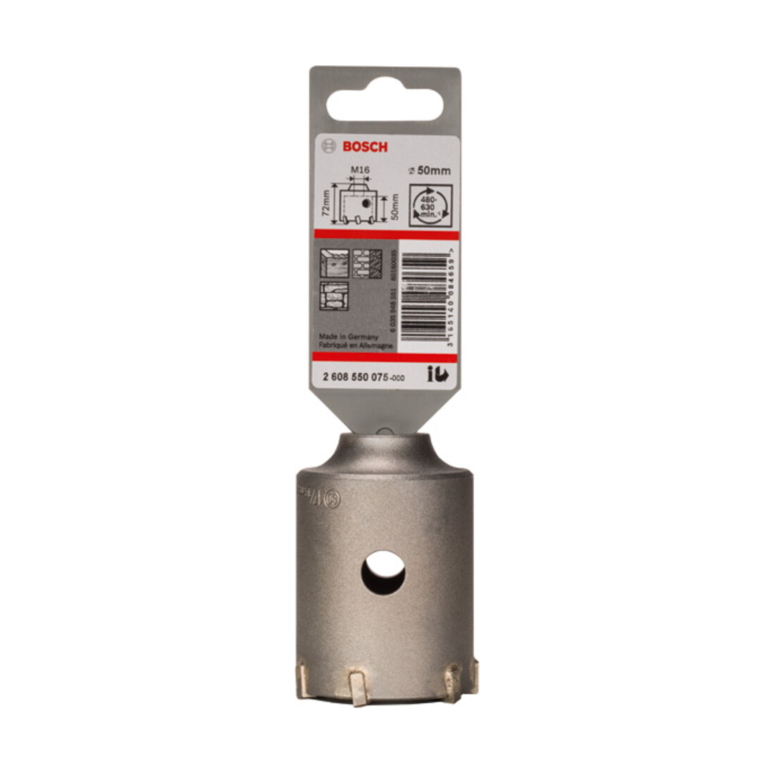 Bosch Hohlbohrkrone SDS plus-9 für Sechskantadapter 50 x 50 x 72 mm 6