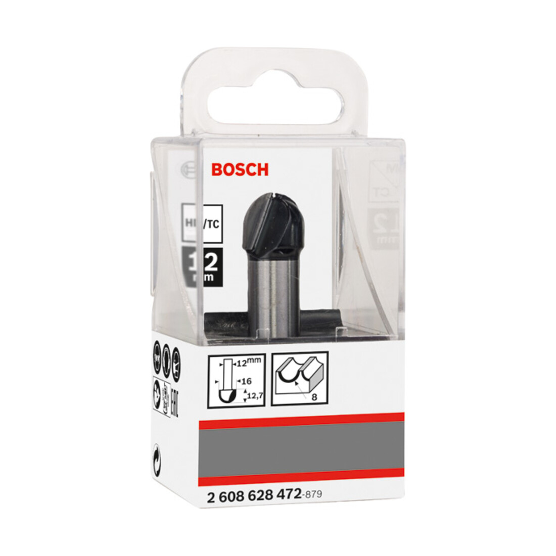 Bosch Hohlkehlfräser 12 mm R1 8 mm D 16 mm L 12,7 mm G 54 mm