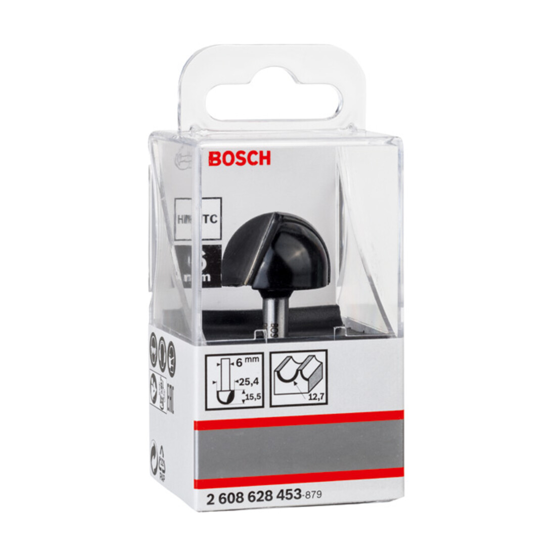 Bosch Hohlkehlfräser 6 mm R1 12,7 mm D 25,4 mm L 15,6 mm G 49 mm
