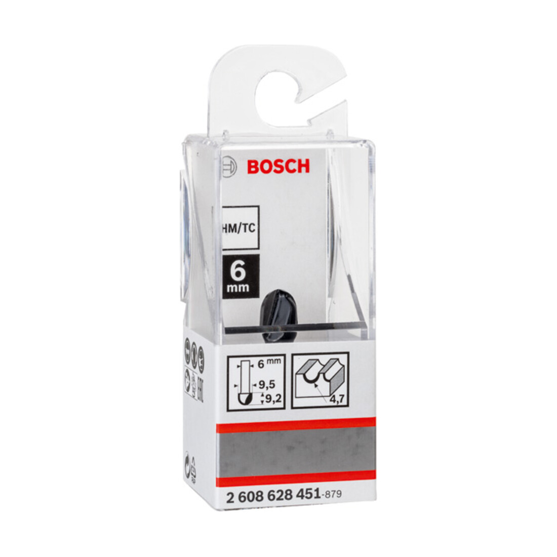 Bosch Hohlkehlfräser 6 mm R1 4,7 mm D 9,5 mm L 9,2 mm G 40 mm