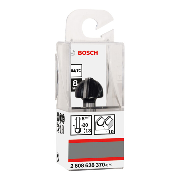 Bosch Hohlkehlfräser 8 mm R1 10 mm D 20 mm L 12,4 mm G 46 mm