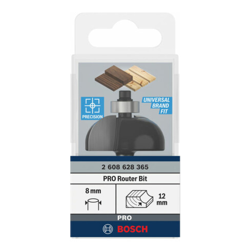Bosch Hohlkehlfräser 8 mm R1 12 mm D 36,7 mm L 16 mm G 58 mm