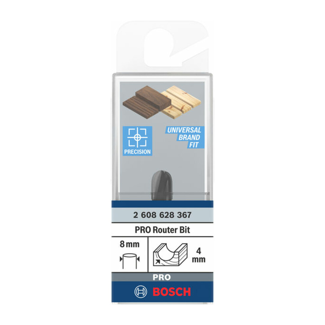 Bosch Hohlkehlfräser 8 mm R1 4 mm D 8 mm L 9,2 mm G 40 mm