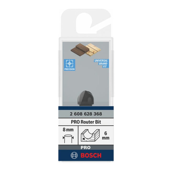 Bosch Hohlkehlfräser 8 mm R1 6 mm D 12 mm L 9,2 mm G 40 mm