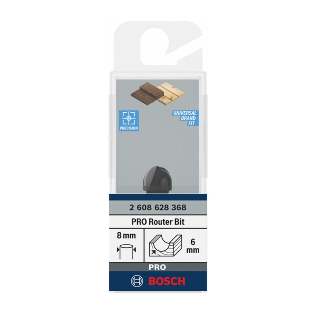 Bosch Hohlkehlfräser 8 mm R1 6 mm D 12 mm L 9,2 mm G 40 mm