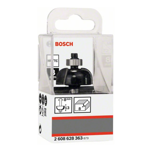 Bosch Hohlkehlfräser 8 mm R1 8 mm D 28,7 mm L 13 mm G 54 mm