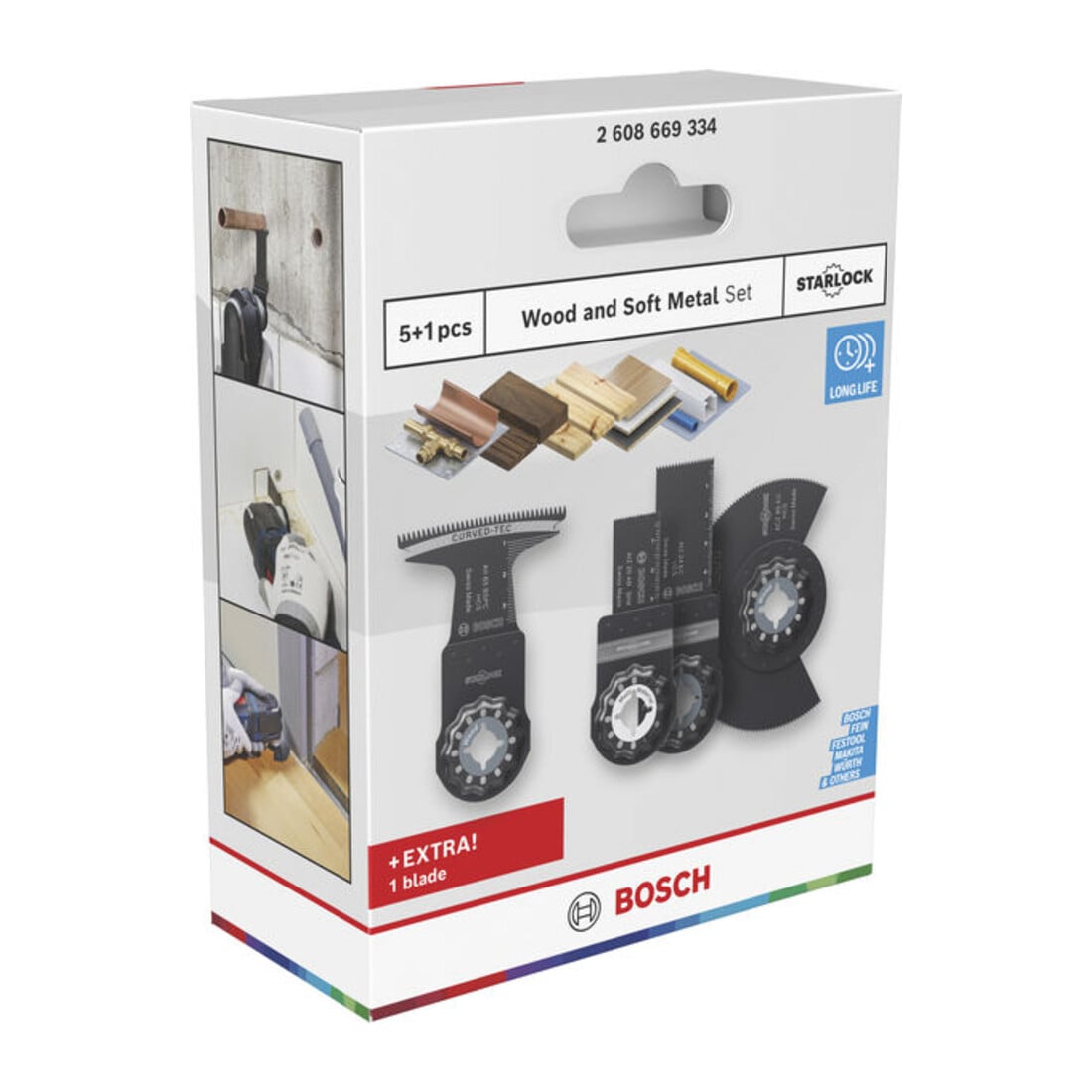 Bosch Holz- und Weichmetall-Blatt-Set für oszillierende Multifunktionswerkzeuge,6-tlg.