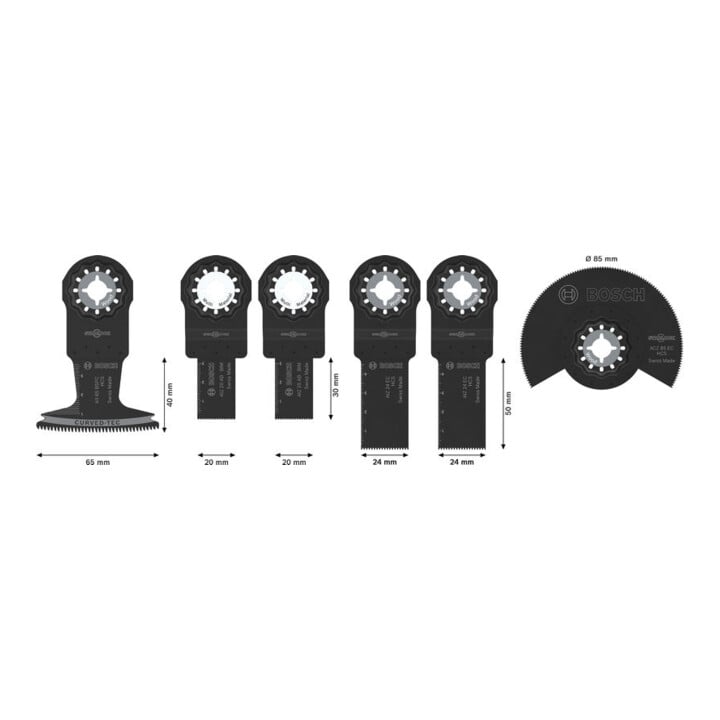 Bosch Holz- und Weichmetall-Blatt-Set für oszillierende Multifunktionswerkzeuge,6-tlg.