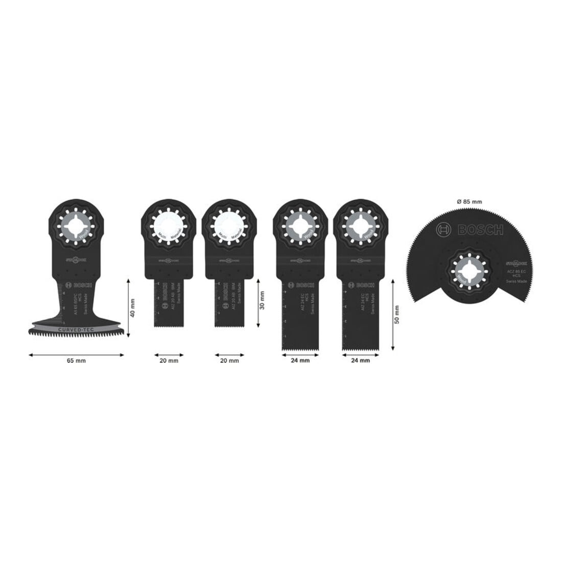 Bosch Holz- und Weichmetall-Blatt-Set für oszillierende Multifunktionswerkzeuge,6-tlg.