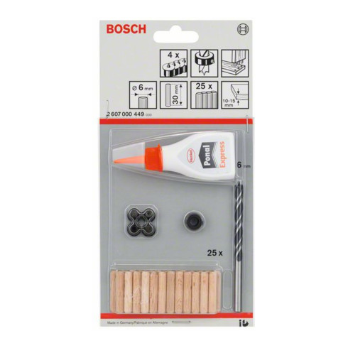 Bosch Holzdübel-Set 32-teilig 6 mm 30 mm