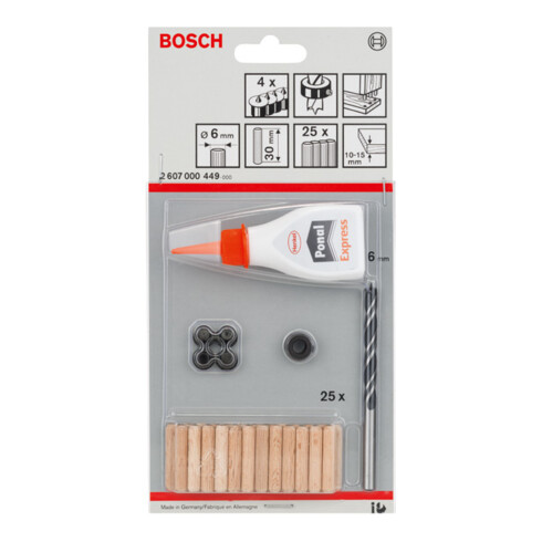 Bosch Holzdübel-Set 32-teilig 6 mm 30 mm