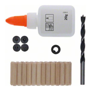 Bosch Holzdübel-Set mit Bohrer und Leim