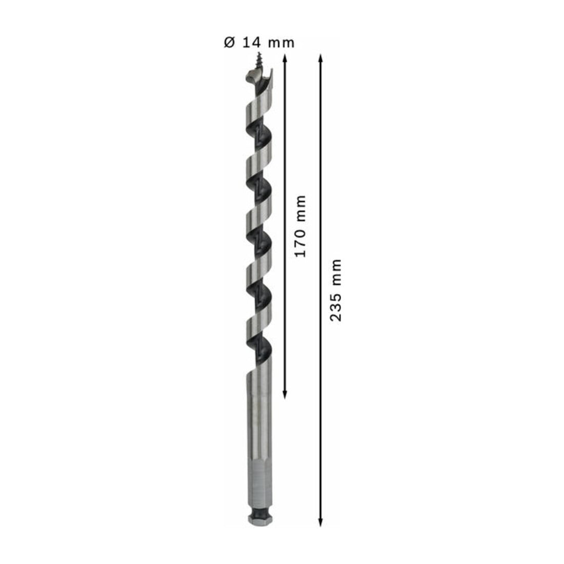 Bosch Holzschlangenbohrer Sechskant 14 x 170 x 235 mm d 11,1 mm