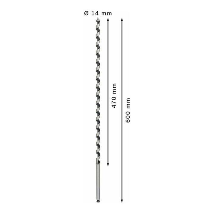 Bosch Holzschlangenbohrer Sechskant 14 x 470 x 600 mm d 11,1 mm