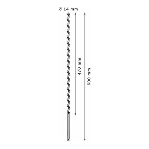 Bosch Holzschlangenbohrer Sechskant 14 x 470 x 600 mm d 11,1 mm