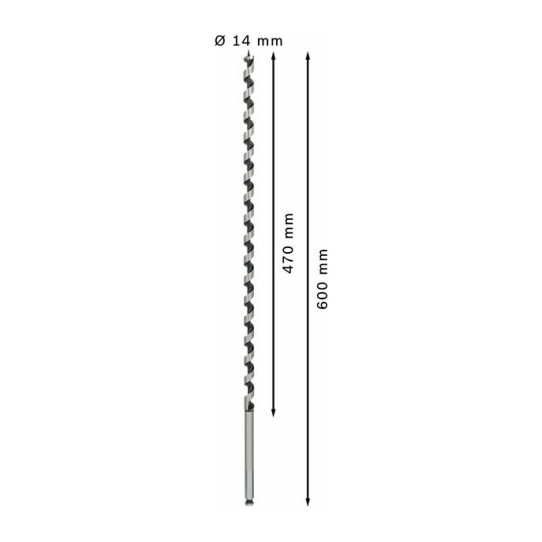 Bosch Holzschlangenbohrer Sechskant 14 x 470 x 600 mm d 11,1 mm