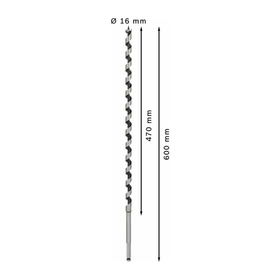 Bosch Holzschlangenbohrer Sechskant 16 x 470 x 600 mm d 11,1 mm