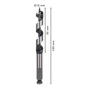 Bosch Holzschlangenbohrer Sechskant 16 x 95 x 160 mm d 11,1 mm-5