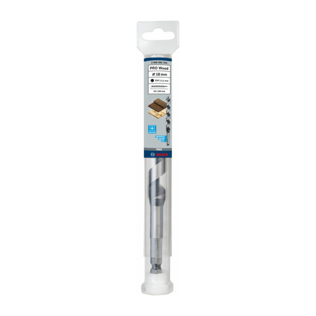 Bosch Holzschlangenbohrer Sechskant 18 x 95 x 160 mm d 11,1 mm