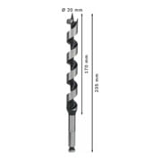 Bosch Holzschlangenbohrer Sechskant 20 x 170 x 235 mm d 11,1 mm-5