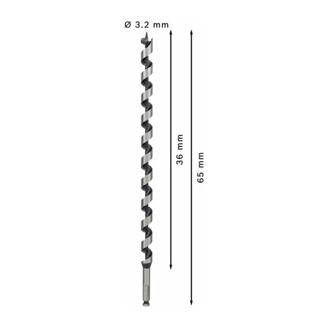 Bosch Holzschlangenbohrer Sechskant 20 x 385 x 450 mm d 11,1 mm