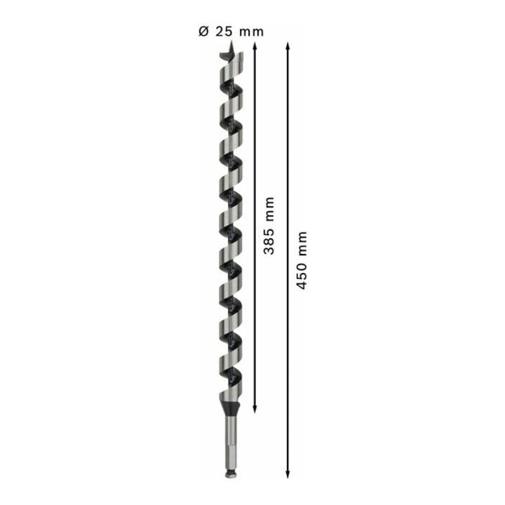 Bosch Holzschlangenbohrer Sechskant 25 x 385 x 450 mm d 11,1 mm
