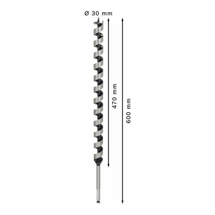 Bosch Holzschlangenbohrer Sechskant 30 x 470 x 600 mm d 11,1 mm