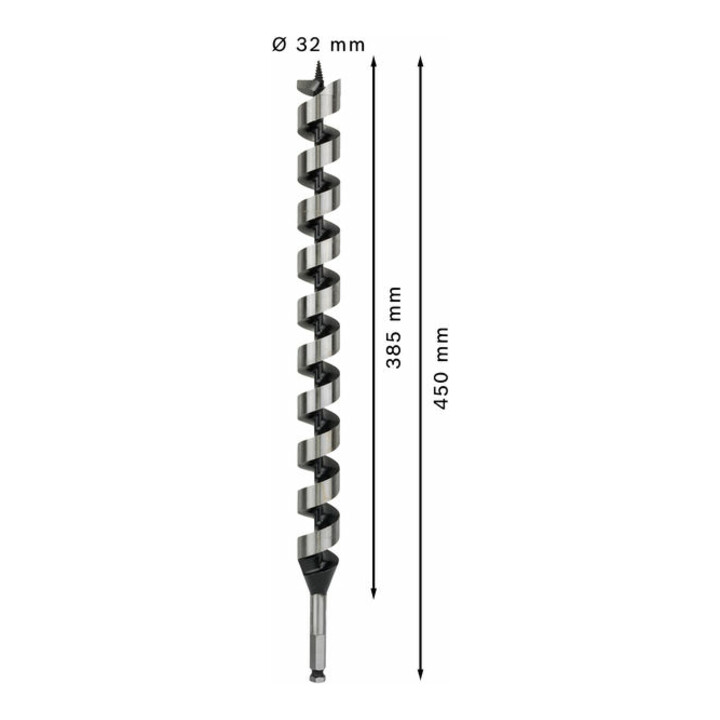 Bosch Holzschlangenbohrer Sechskant 32 x 385 x 450 mm d 11,1 mm