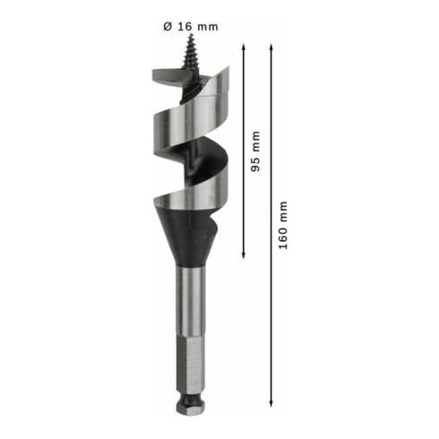 Bosch Holzschlangenbohrer Sechskant 32 x 95 x 160 mm d 11,1 mm