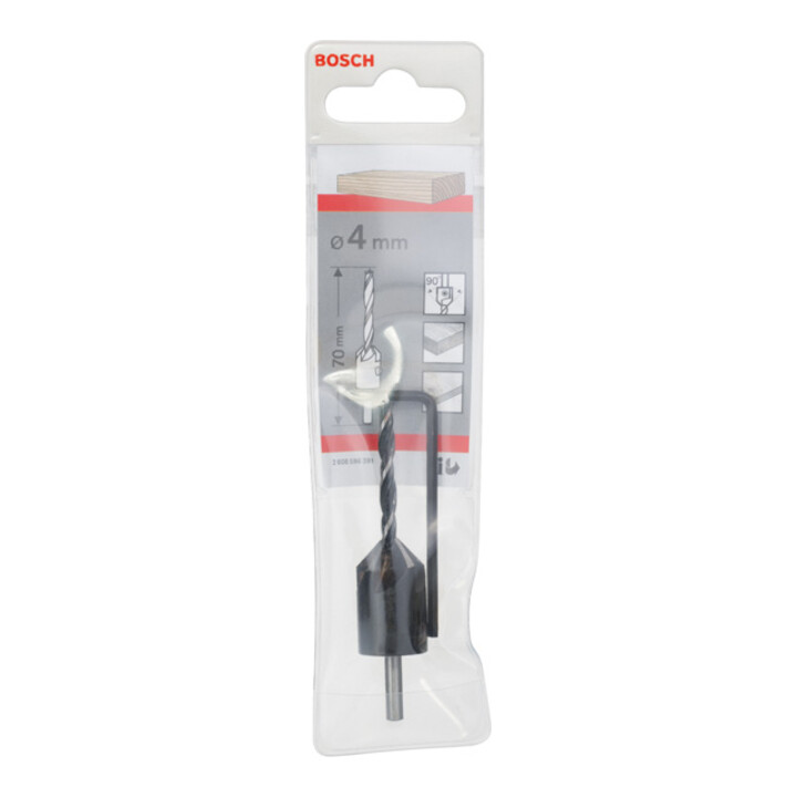 Bosch Holzspiralbohrer mit 90°-Senker 4 mm 16 mm