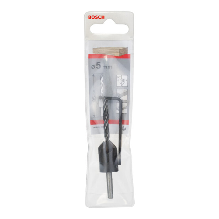 Bosch Holzspiralbohrer mit 90°-Senker 5 mm 16 mm