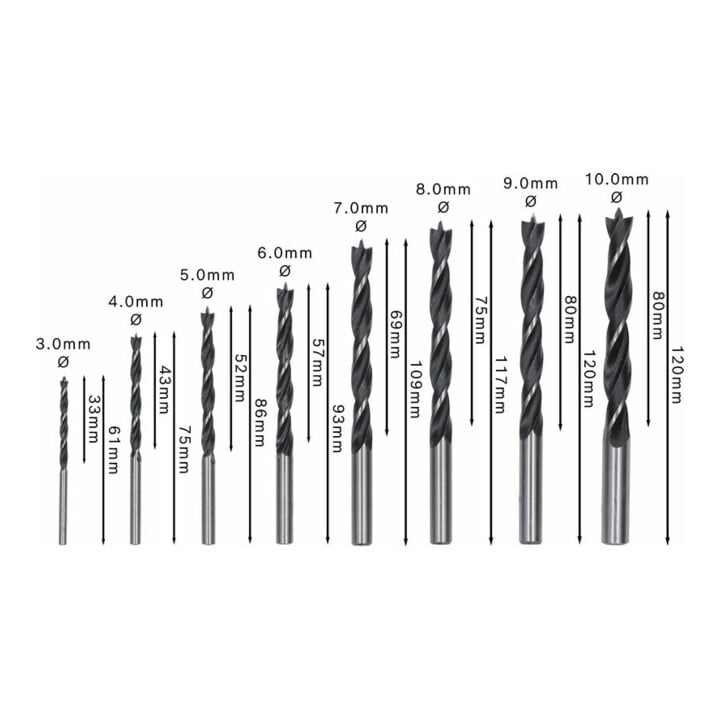 Bosch Holzspiralbohrer-Set Robust Line, 3 - 10 mm, 8-teilig