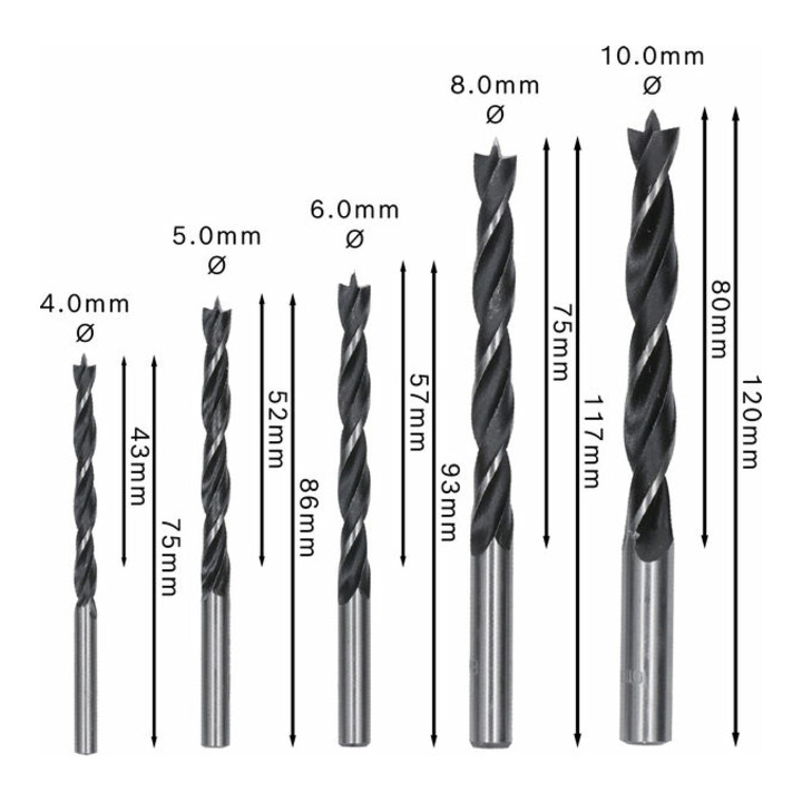 Bosch Holzspiralbohrer-Set Robust Line 5-teilig 4 - 10 mm