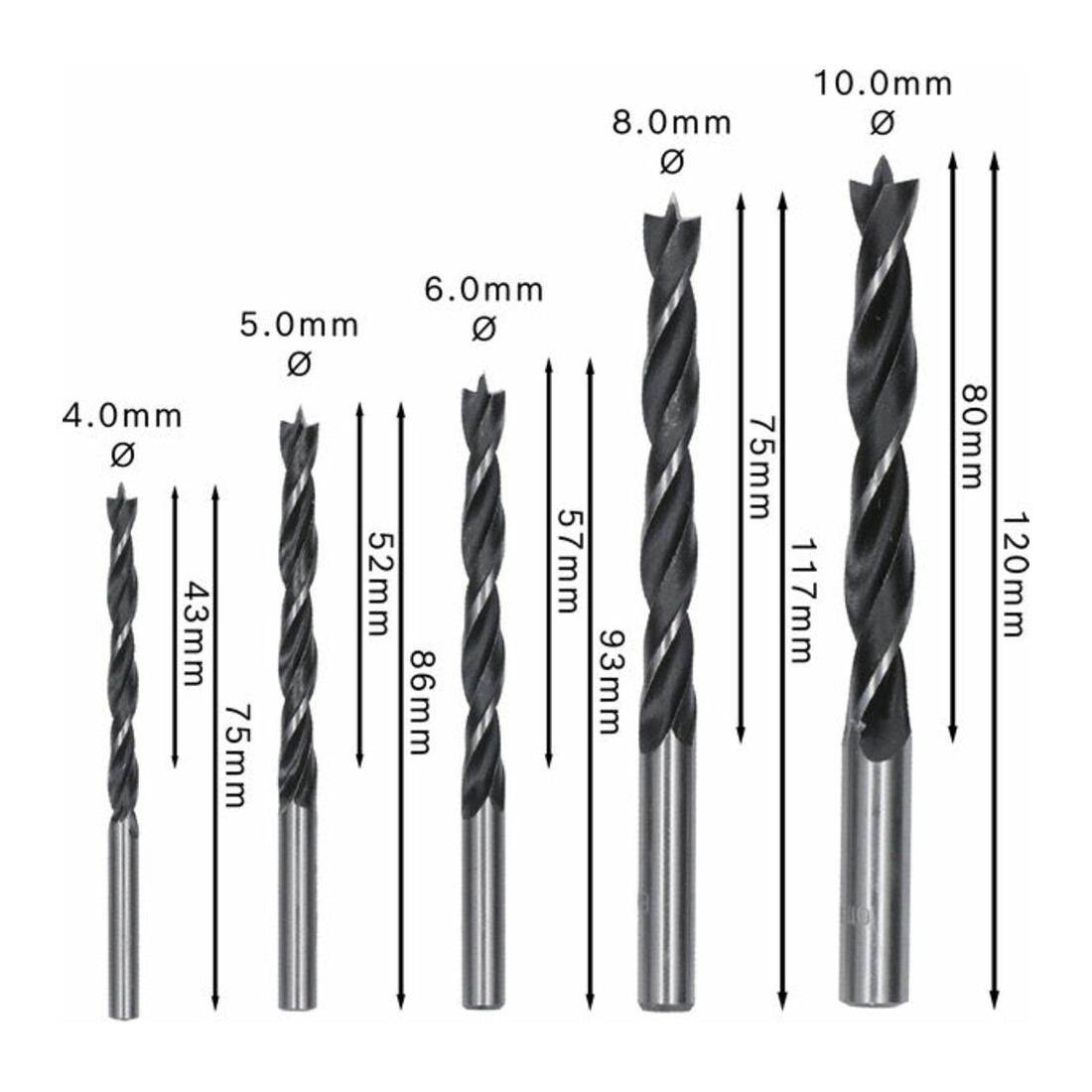 Bosch Holzspiralbohrer-Set Robust Line 5-teilig 4 - 10 mm