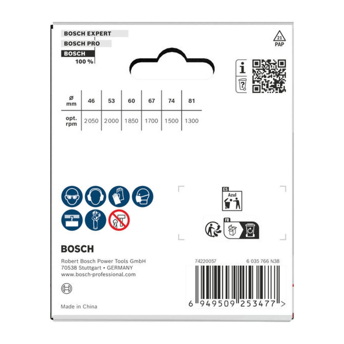 Bosch Hout- en gipsplaat gatenzaagset met opzethouder, 46/53/60/67/74/81 x 31 mm