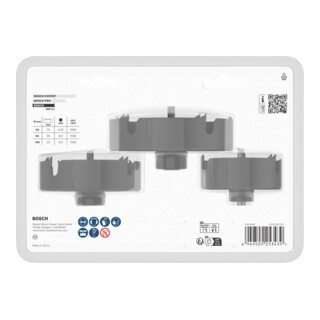 Bosch Hout- en gipsplaat gatenzaagset met opzethouder + centreerboor, 68/86/100x27mm