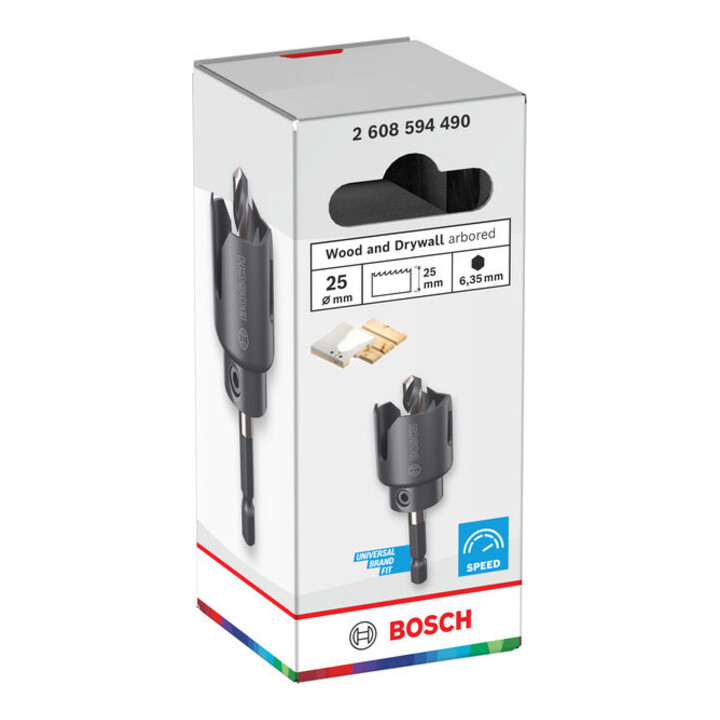 Bosch Hout- en gipsplaatgatzaag met opzethouder, 25 x 27 mm