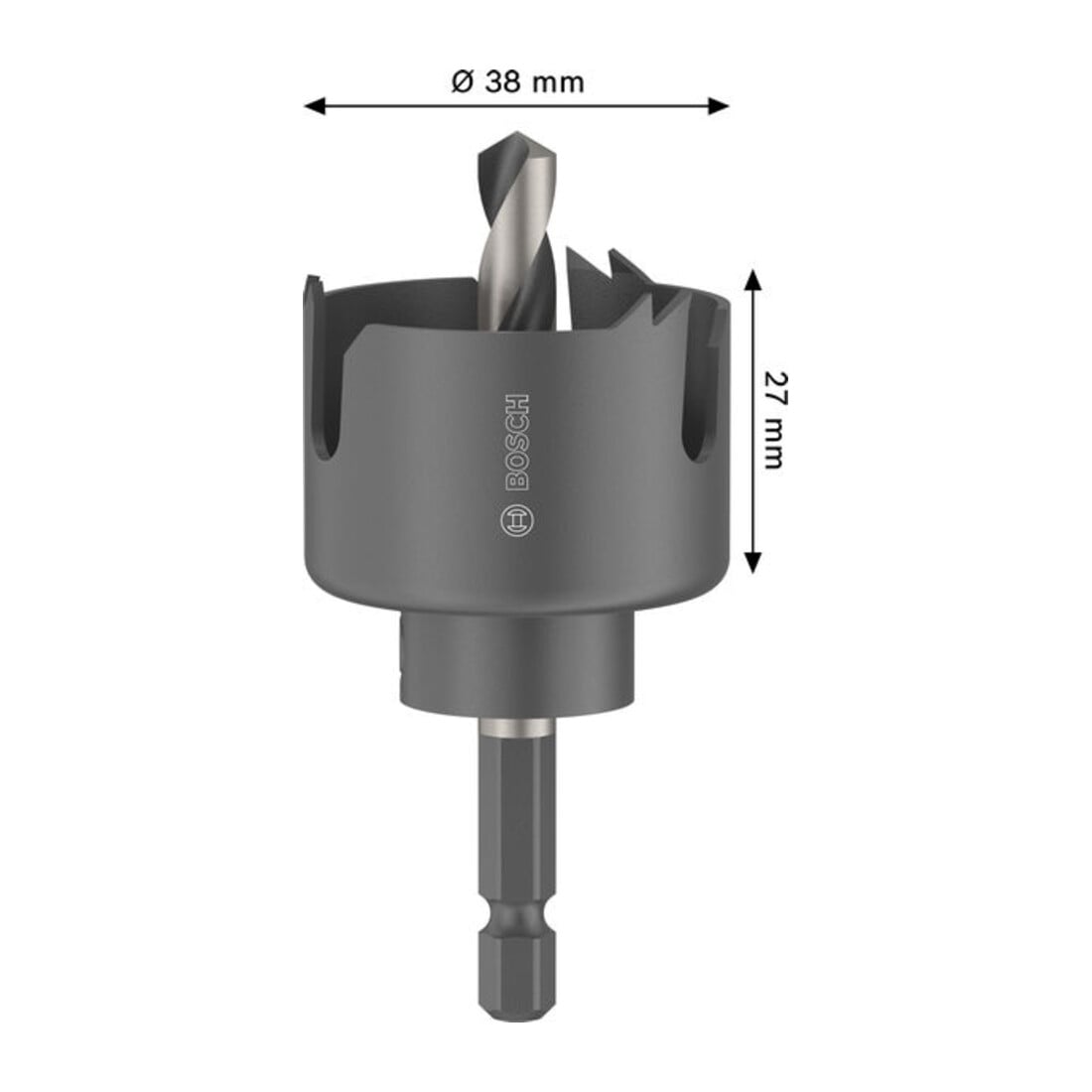 Bosch Hout- en gipsplaatgatzaag met opzethouder, 38 x 27 mm