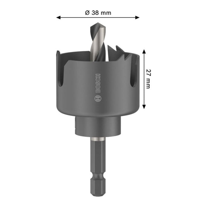 Bosch Hout- en gipsplaatgatzaag met opzethouder, 38 x 27 mm