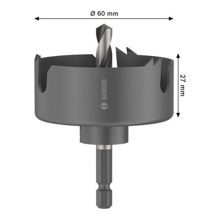 Bosch Hout- en gipsplaatgatzaag met opzethouder, 60 x 27 mm