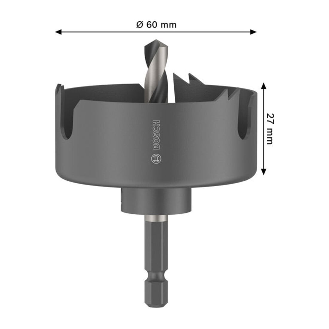 Bosch Hout- en gipsplaatgatzaag met opzethouder, 60 x 27 mm