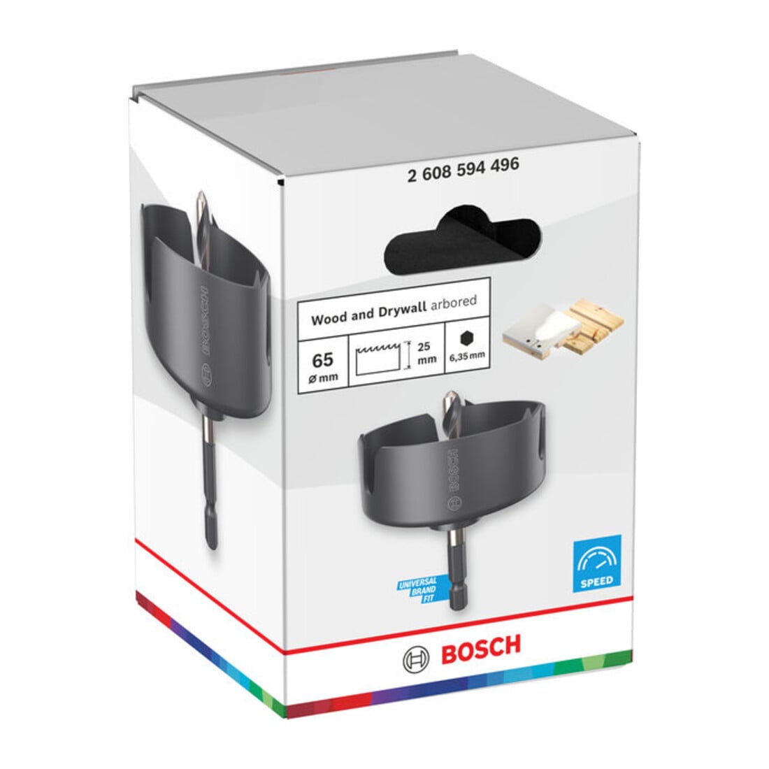 Bosch Hout- en gipsplaatgatzaag met opzethouder, 65 x 27 mm
