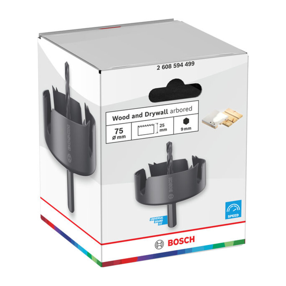Bosch Hout- en gipsplaatgatzaag met opzethouder, 75 x 27 mm