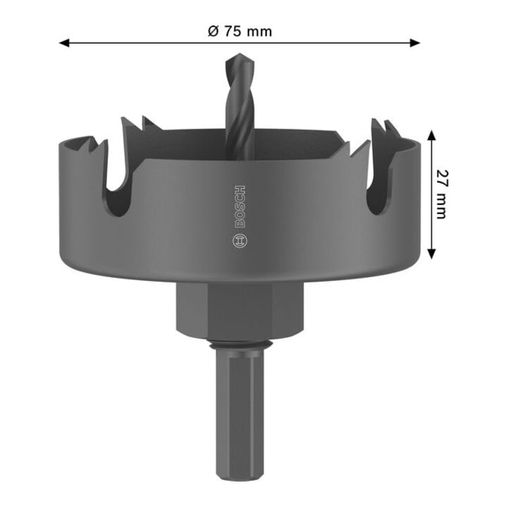 Bosch Hout- en gipsplaatgatzaag met opzethouder, 75 x 27 mm